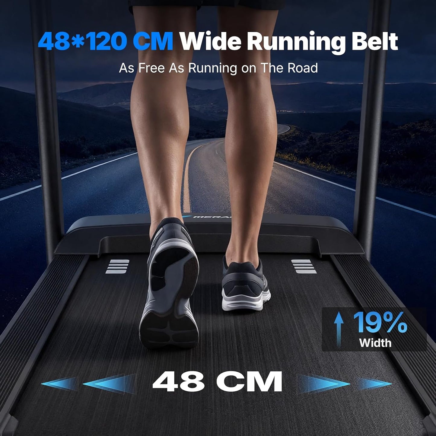 T33 Folding Incline Treadmill 15% Auto, 19"x47" Wide Belt, 10MPH, Bluetooth Speaker