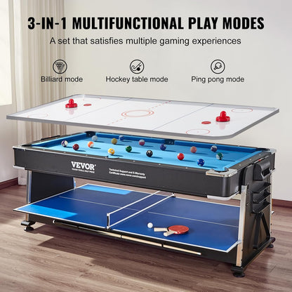 4-in-1 Pool Table 7ft × 4ft
