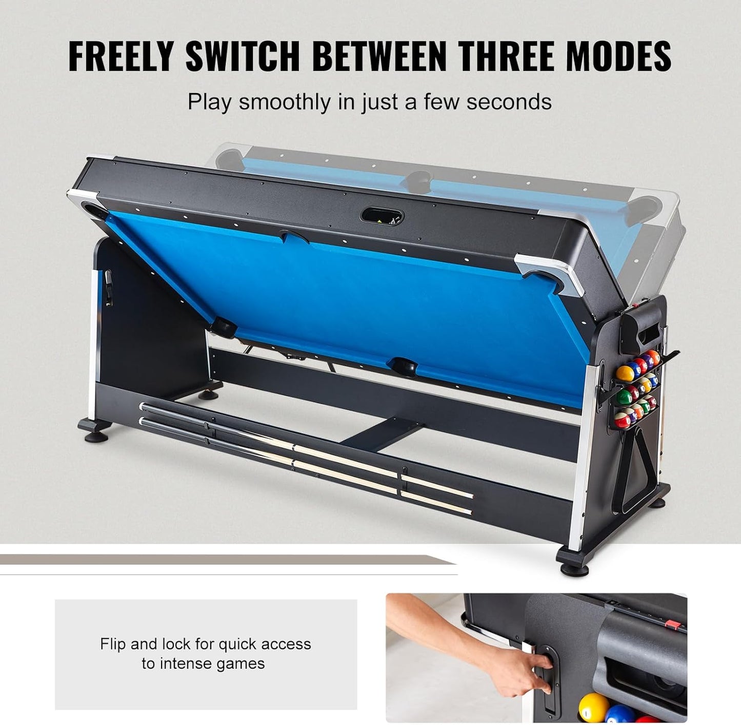 4-in-1 Pool Table 7ft × 4ft