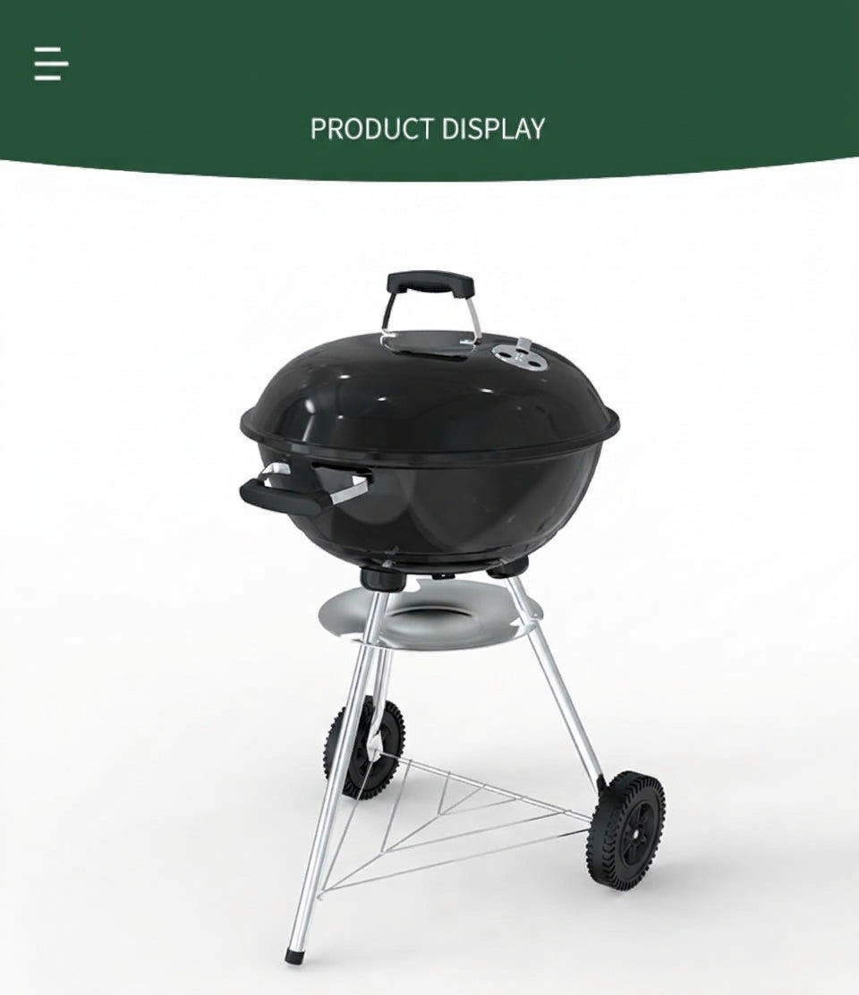 American-Style Round Apple Portable Charcoal BBQ Grill YH20
