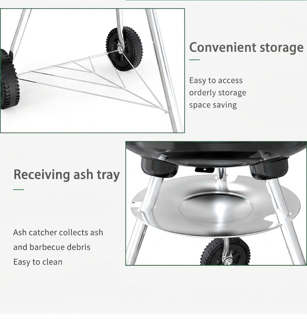 American-Style Round Apple Portable Charcoal BBQ Grill YH20