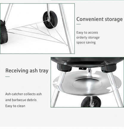 American-Style Round Apple Portable Charcoal BBQ Grill YH20