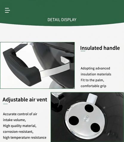 American-Style Round Apple Portable Charcoal BBQ Grill YH20