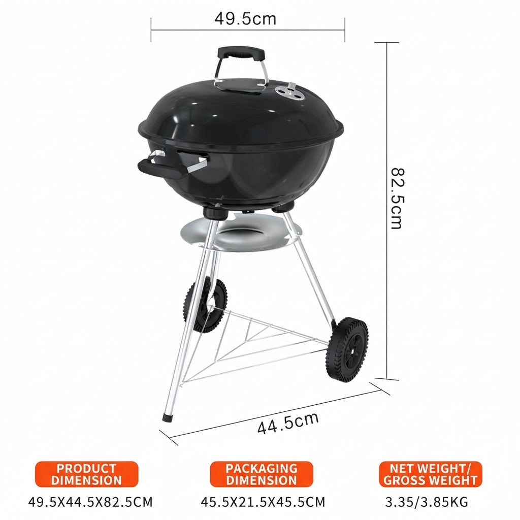 American-Style Round Apple Portable Charcoal BBQ Grill YH20
