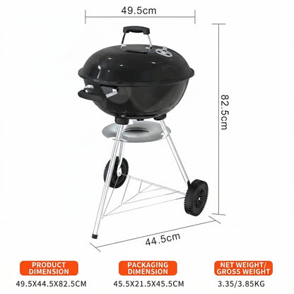American-Style Round Apple Portable Charcoal BBQ Grill YH20