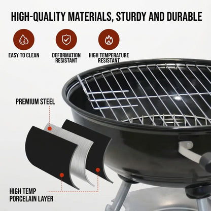 American-Style Round Apple Portable Charcoal BBQ Grill YH20