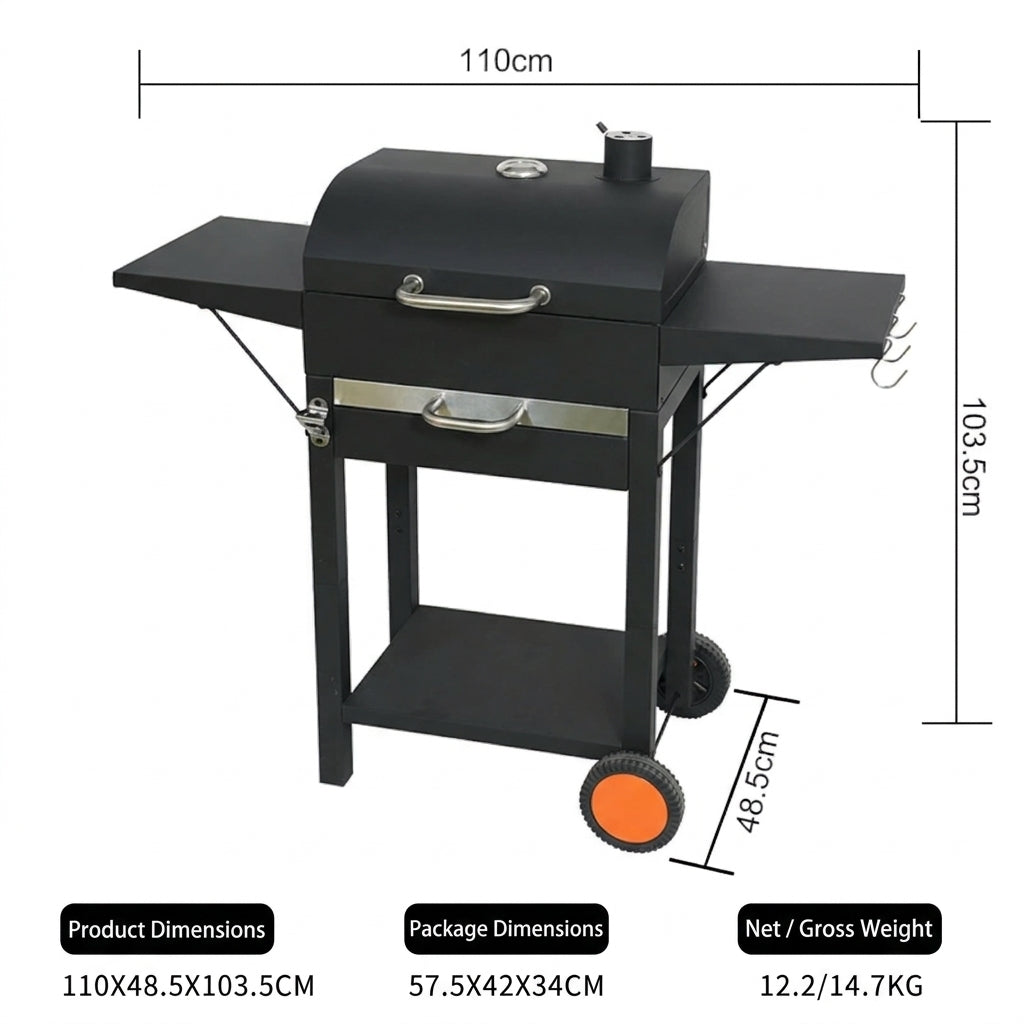 American-Style Portable Charcoal  BBQ Grill FT02