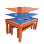 3-in-1 Pool & Game Table with Benches – Space-Saving Entertainment